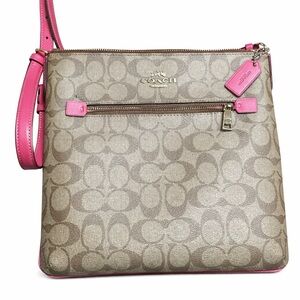 Coach Crossbody Bag - Brown with Pink Accents